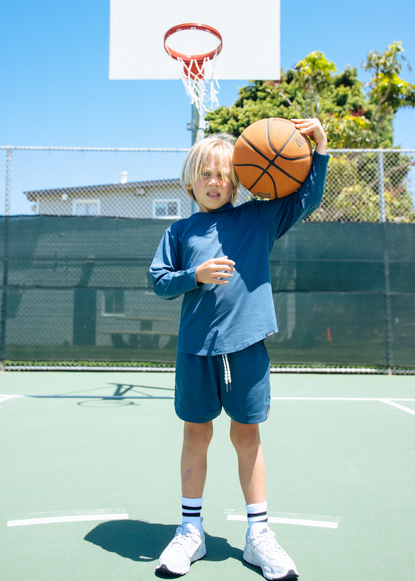 blue-gray short and tshirt for boy