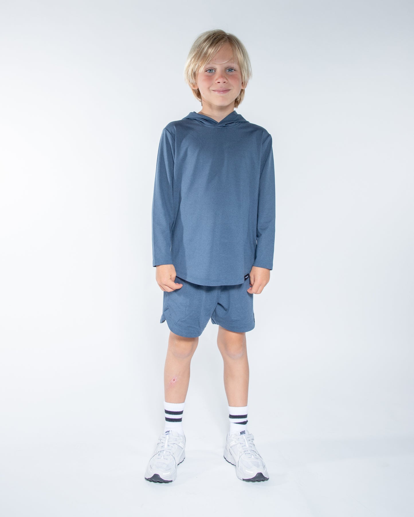blue-gray combo short for kids
