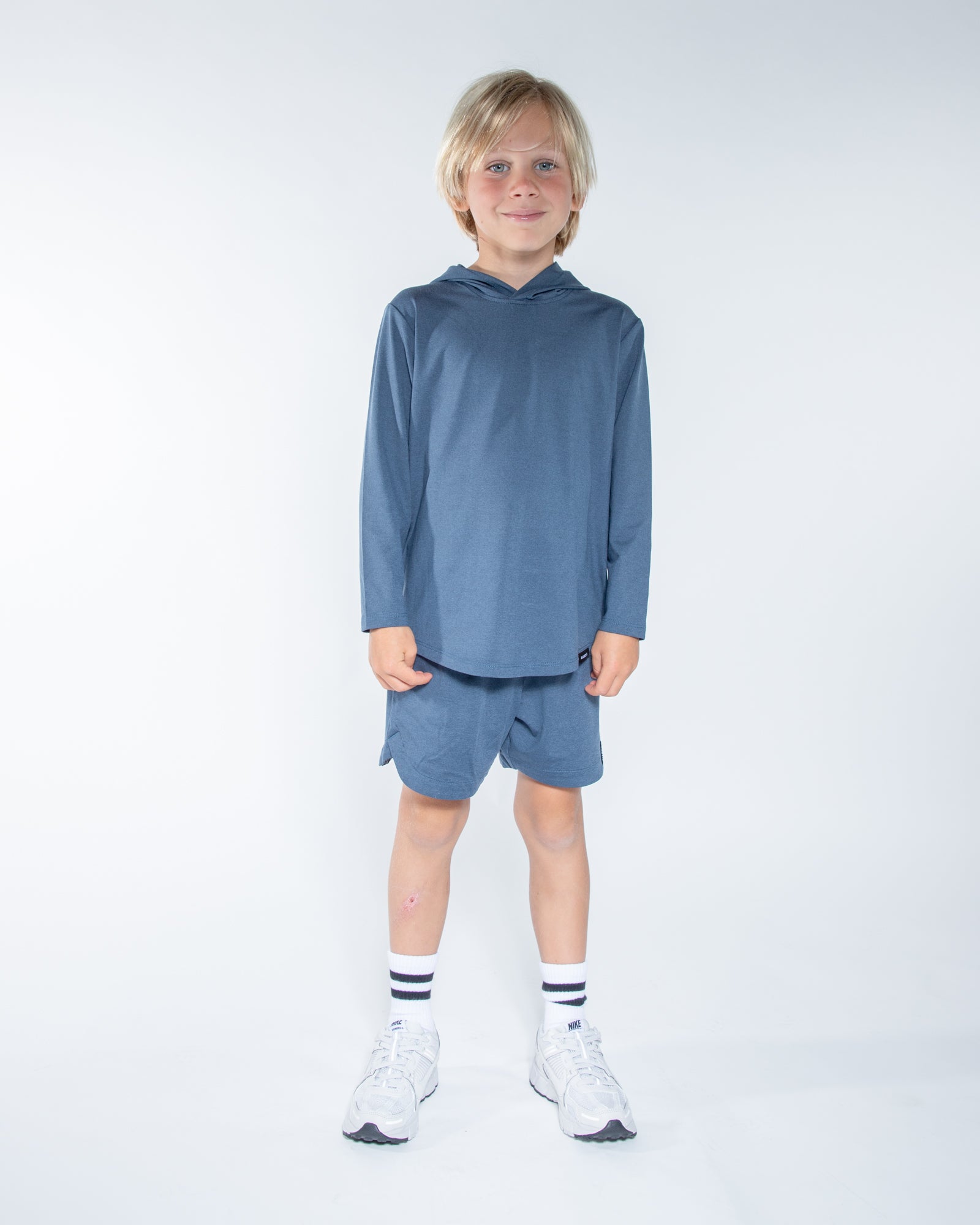 blue-gray combo short for kids