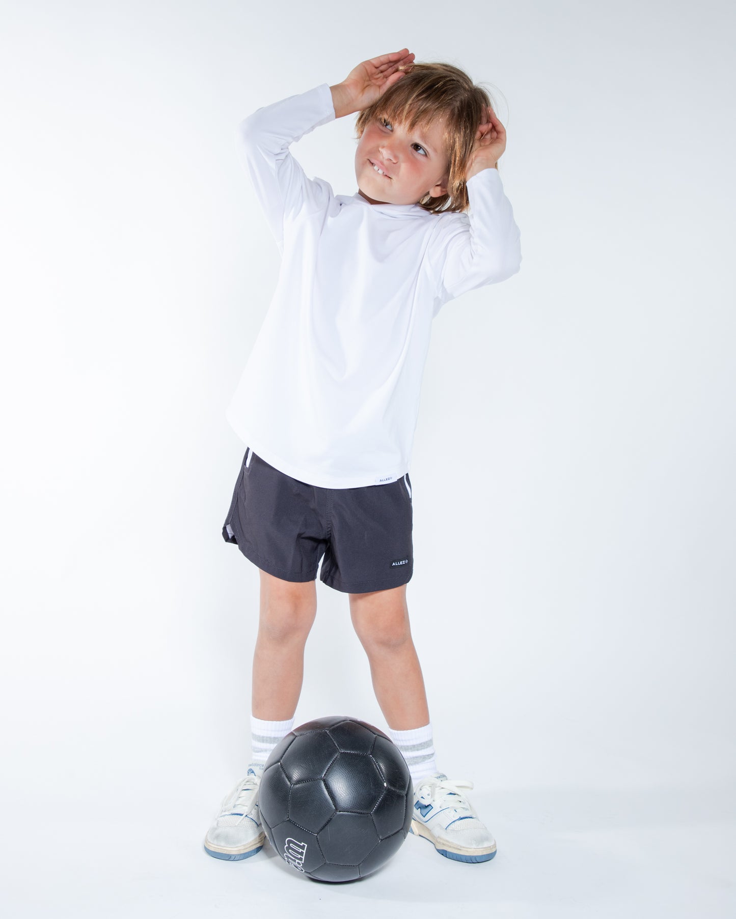 magenta and white kids shorts