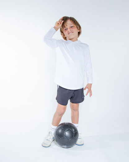 white combo kids shorts